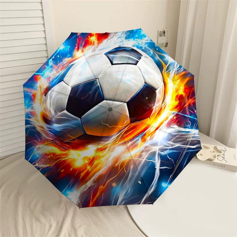 

1PC Soccer ball Fire Umbrella-8-Rib Reinforced, Automatic Open, Lightweight & Durable, Fashion Accessory for Outdoor, H0388