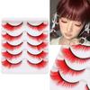 5Pairs Cosplay Party Fox Cat Eye Eyelashes Dramatic Look Eyelash Extension Colored Lashes