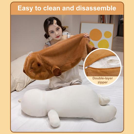 Plyšová hračka Kreslené zvíře Kapybara Tvar Polštář s PP bavlněnou výplní Mazlivý design Uklidňující plyšová panenka