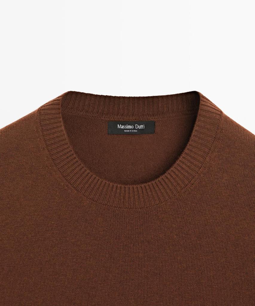 Masimodutti Wool Cotton Round Neck Knit Sweater