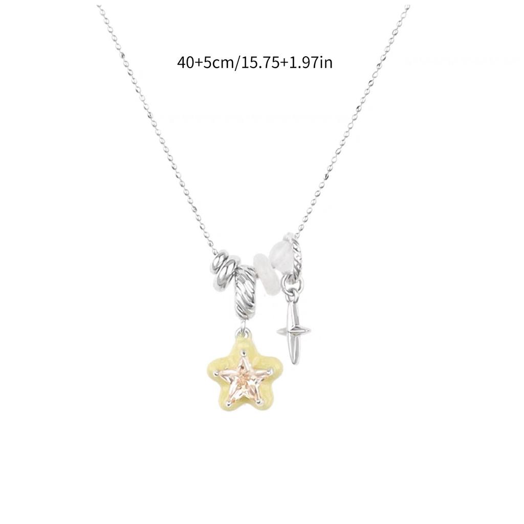 Stylish Star Necklace Ladies Fashion Lightweight Adjustable Length Neckchain For Everyday Wear Aesthetic Jewelry