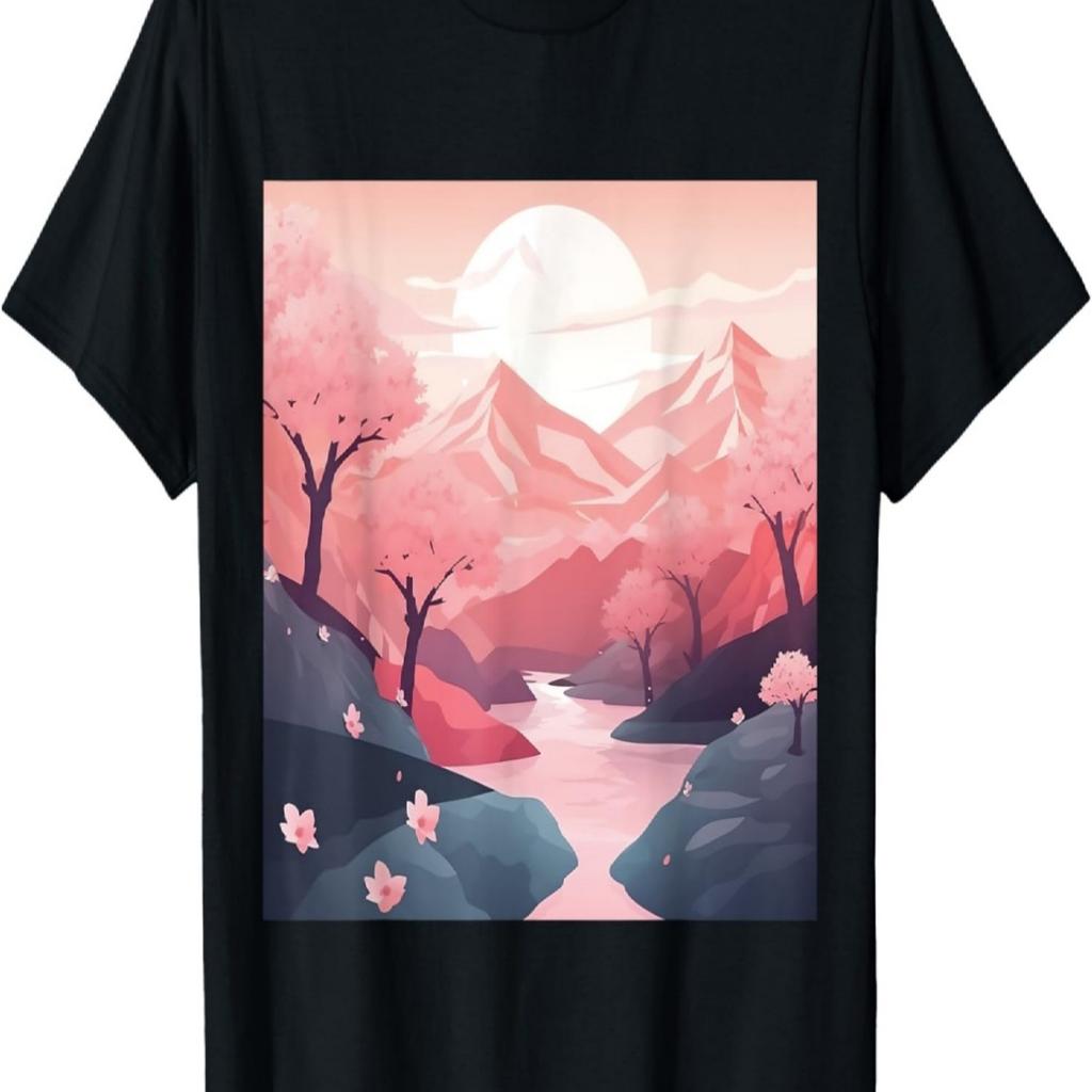 Soft Palette Peaks A Pastel Ballet with Cherry Blossoms T-Shirt(3)