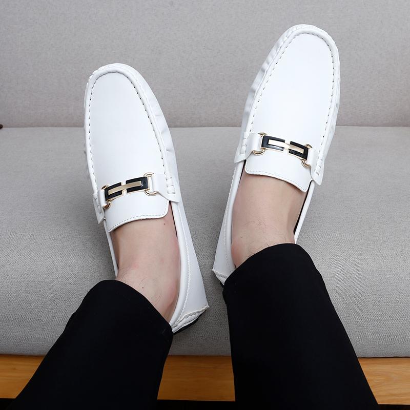 Women Comfort Flats Casual Slip On Men’s Moccasins Loafer Driving Shoes Unisex Plus Size White Shoes