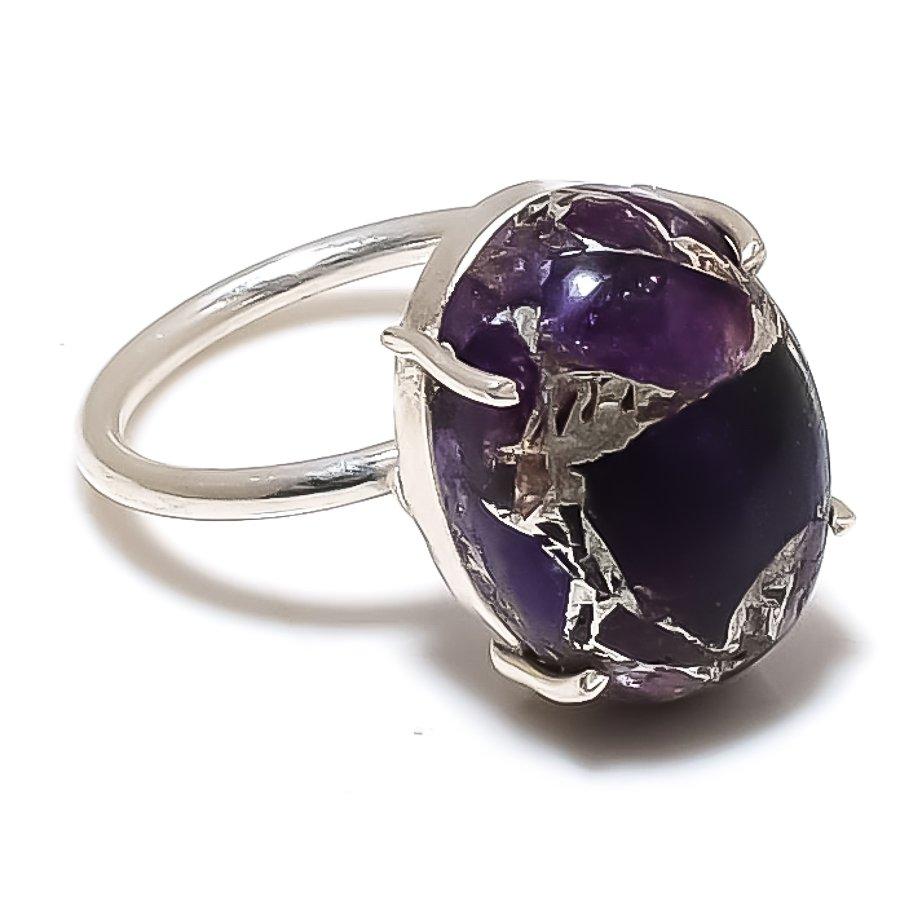 Copper Apatite Gemstone 925 Sterling Silver Jewelry Ring Size Adjustable GK-6087