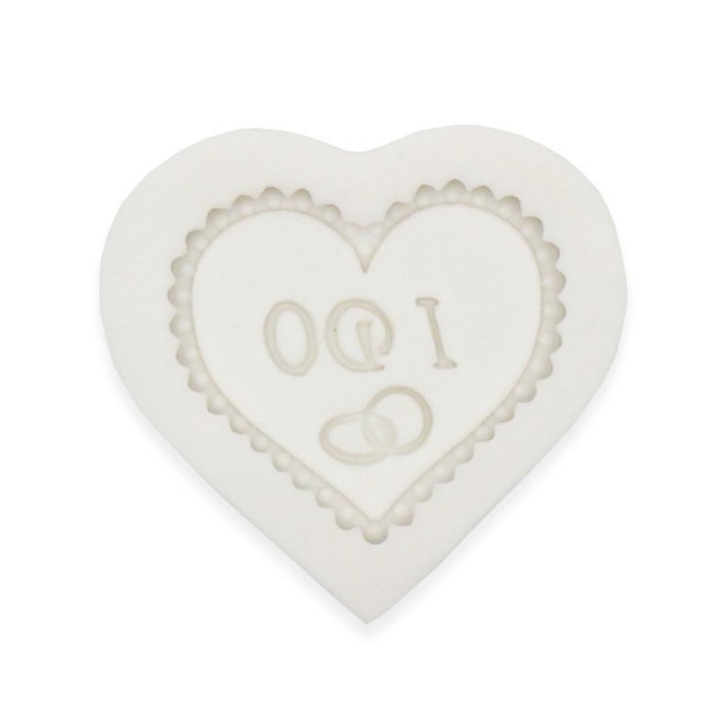 2pcs Silicone Wedding Chocolate Molds White Wedding Candy Molds Heart Fondant Molds  Cake Decorating