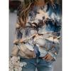 Hot Selling New Marble Texture 3D Printed Women's Casual Round Neck Long Sleeved T-shirt