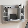 VidaXL Wall Desk Sonoma Grey 105x48x75 Cm Engineered Wood, Wall Table, Wall-mounted Hanging Table, Wall Desk with 847973