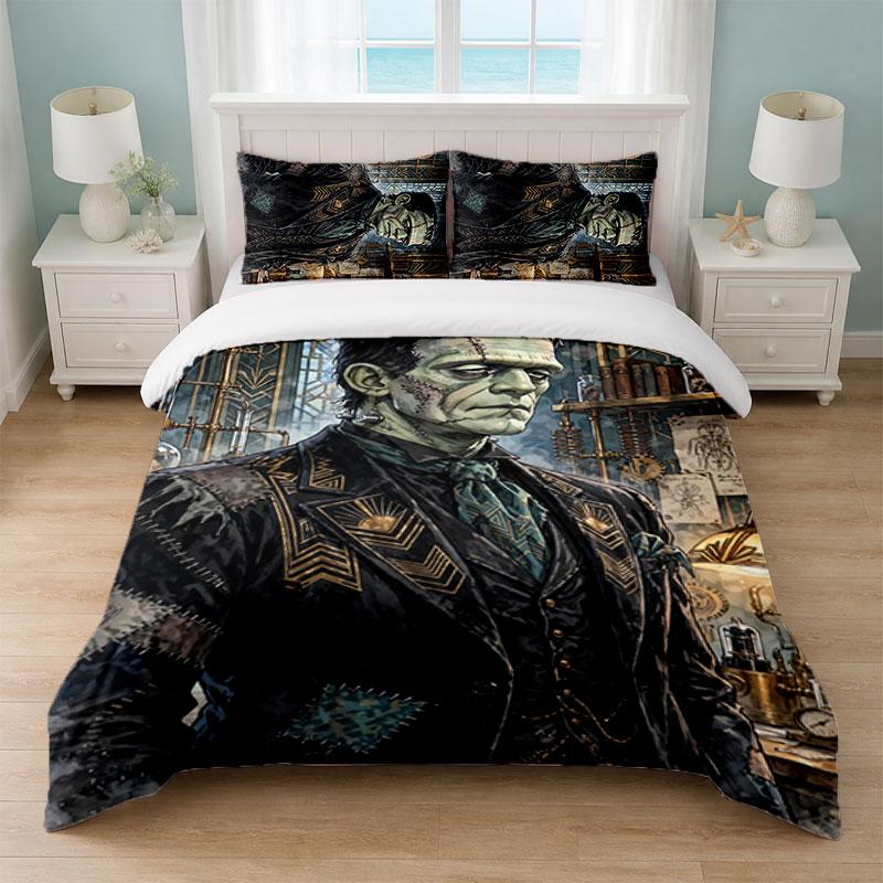Frankenstein's Monster Bedroom 3Pcs Bedding Set Soft Bed Sheet Pillowcases Home Bedding Decoration