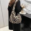 Trendy Large Capacity Plush Crossbody Bag For Women With Elegant Leopard Pattern
