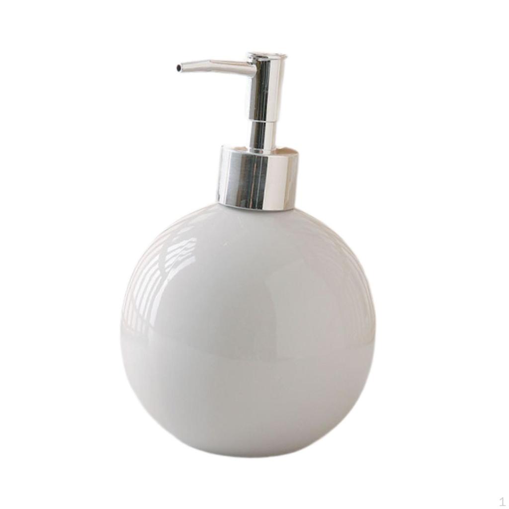 Handseifenspender mit Pumpe, Keramik-Flüssigkeitsbehälter, modern, tragbar, 550 ml, nachfüllbar, Emulsion