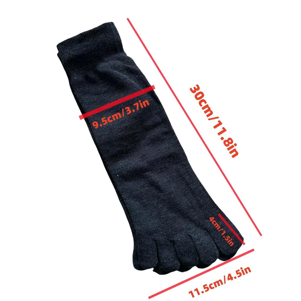 5pairs of Men's Solid Color Five Finger Socks  Simple Cotton  Odor Resistant and Breathable Split Toe Socks