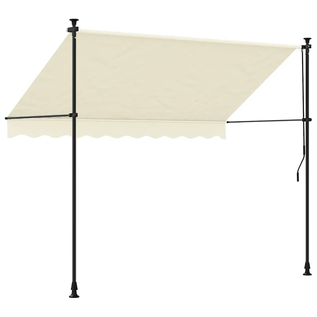 Vidaxl Markiza Zwijana, Kremowa, 300X150 Cm, Tkanina I Stal