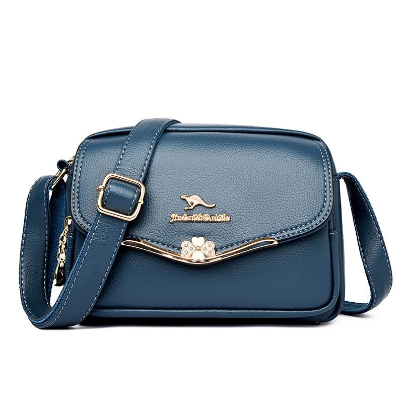 2025 new small square bag women's bag soft leather texture Korean version trendy fashion simple women's shoulder crossbody handbag