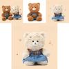 Embroidered Denim Overalls Teddy Bear Plush Toy For Kids With Pp Cotton Filling And Short Plush For Collectors Gift