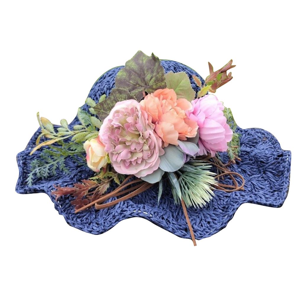 Western Hepburn Hat with Lolita Rose Breathable Audrey Style All-match Vintage Hat Lolita Peony Photo Props Headgear