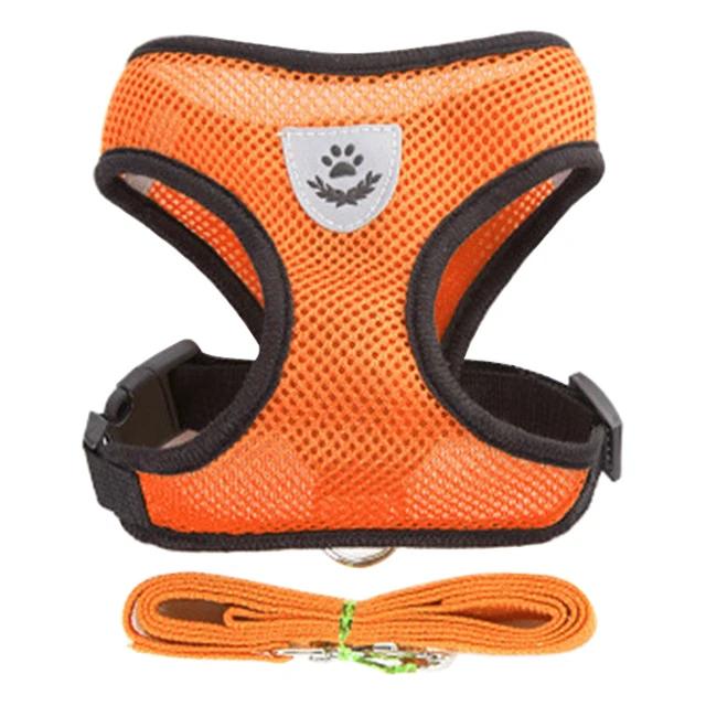 Reflective Breathable Mesh Dog Harness and Leash Set Puppy Dog Cat Vest Harness for Small Dogs Dog Accessories Supplies