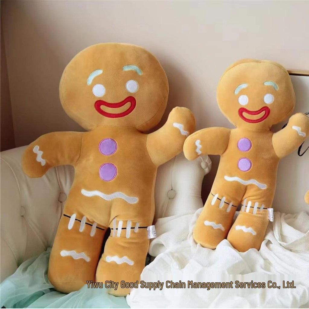 Adorable Gingerbread Man Plush Doll - Soft Biscuit Anime Character