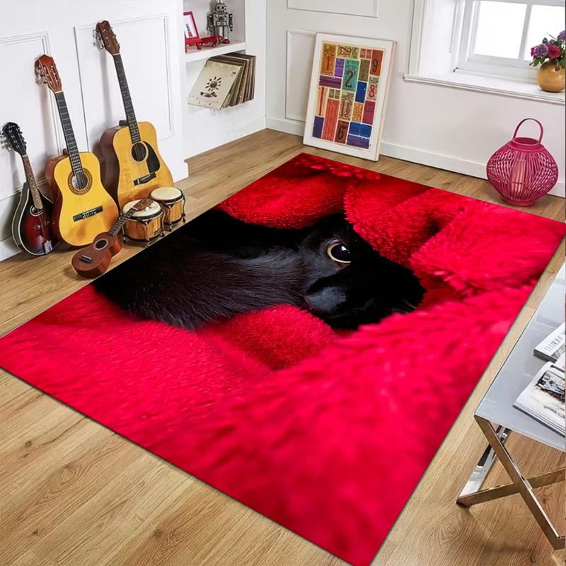 

Cute Cozy 2D Cat Peeking Area Rug Funny Kitten Blanket Print Non Slip Carpet for Living Room Bedroom Home Decor 40X60CM