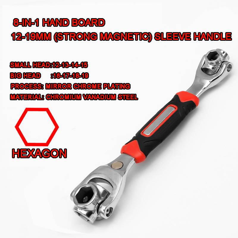 

Универсальный гаечный ключ 52 в 1 360° Многофункциональный 8 в 1 Двенадцатиугольный торцевой ключ для технического обслуживания автомобиля Магнитный ремонтный ручной многофункциональный инструмент