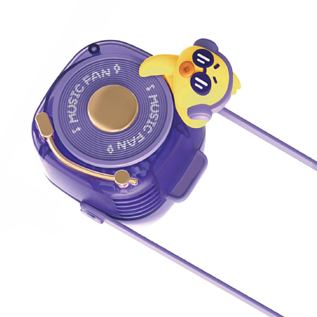 Hals-Hängeventilator für Kinder ABS PC Silikon Klingenlos USB Wiederaufladbar Leise Niedlich Cartoon Tragbar