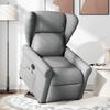 Massage Recliner with Rising Function Light Grey Fabric