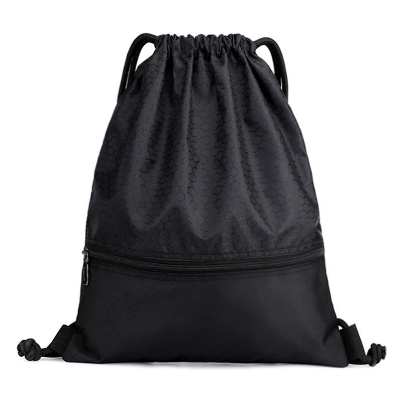 Foldable Drawstring Backpack Fitness Gym Bag Outdoor Travel Camping Hiking Knapsack Nylon Multi-Pockets Sport Rucksack