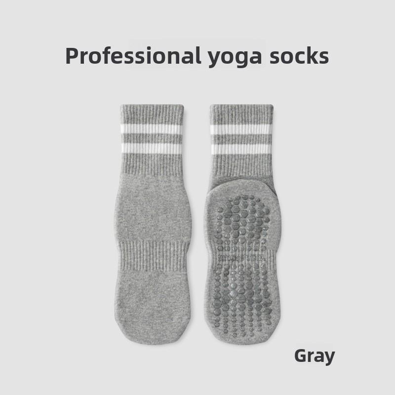 Female Spring and Autumn Pilates Yoga Pure Cotton Silicone Non Slip Sweat Absorption Breathable Tube Socks