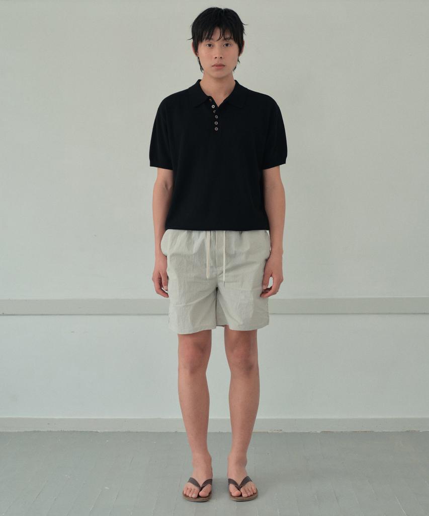 Wednesday Oasis Button Collar Half Knit_Black(Wc26Kn50)