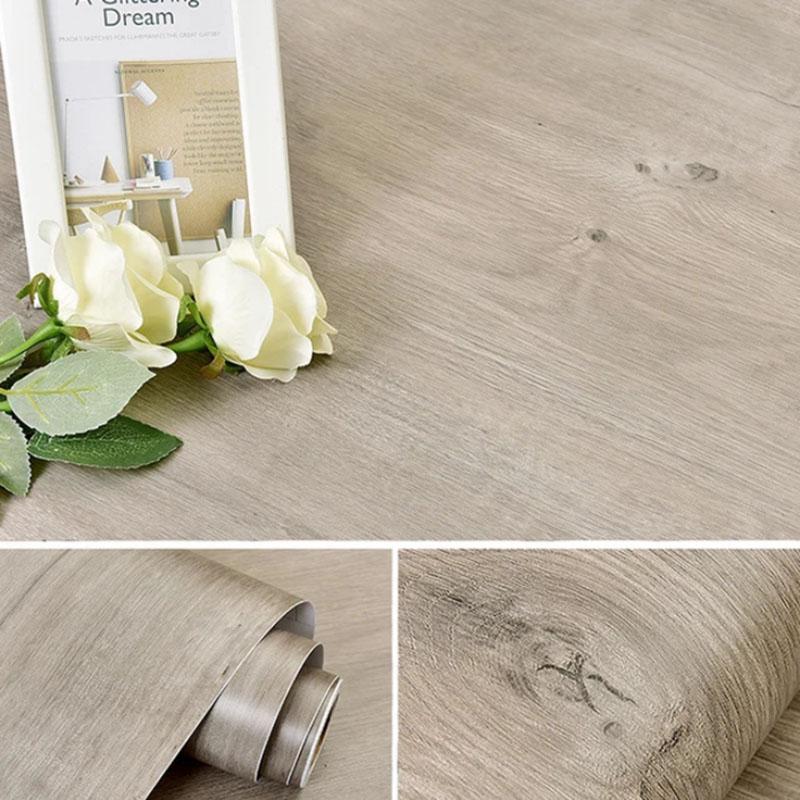 40cm Wood Grain Home Decor Furniture Waterproof Vinyl Wall Sticker Self Adhesive PVC Wallpaper Kitchen Cabinet Door Sticker
