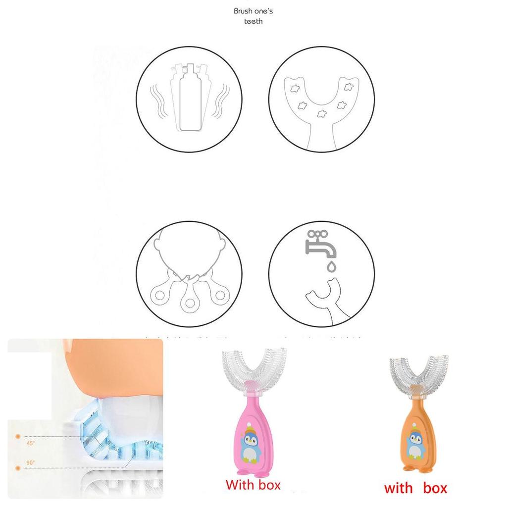 Childrens Ushaped Silicone Toothbrush For Oral Cleaning With Soft Bristles In Multiple Colors
