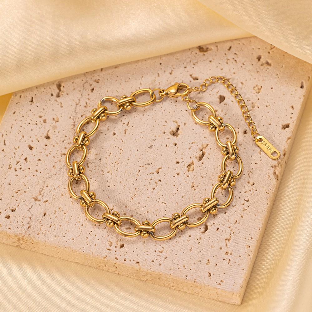 18K Gold Trendy Cuban Link Necklace: European & American Style, Non-Fading, Fashionable Personalized Chain, High-End Jewelry.