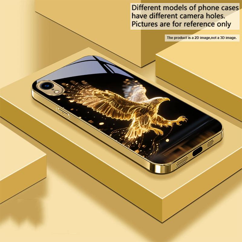 Golden Dragon Totem For IPhone 17Pro Max 16 17 Pro 15 Pro 14 13 Plus 12 Mini 11Pro Max XR 16E 17Air Golden Glass Phone Case