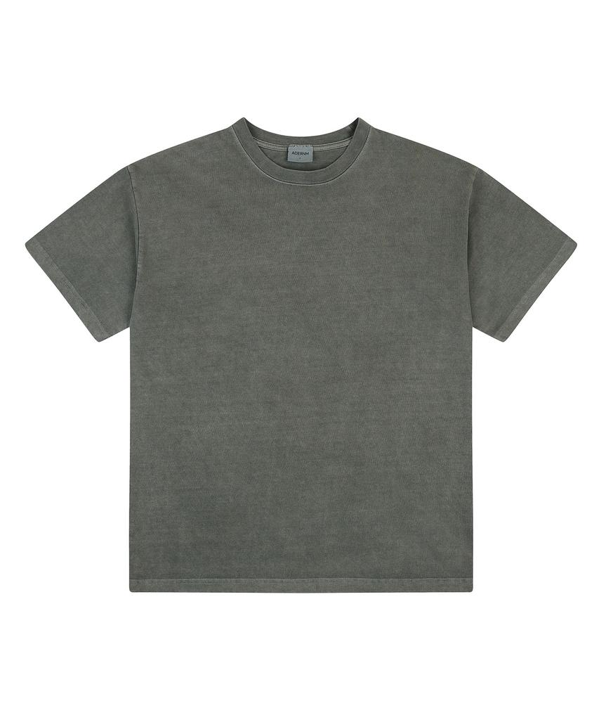 ADERNM Back Cut-Line Oversized Pigment T-Shirts (Khaki)