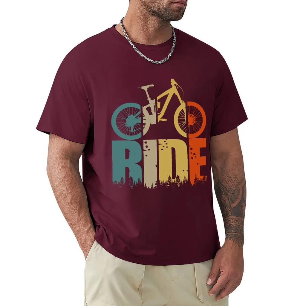 Retro Ride Your Mountain Bike MTB Lover T Shirt Harajuku Short Sleeve T-shirt Cotton Graphics Tshirt Tops