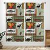 Rustic Deer Curtains,Farmhouse Cabin Lodge Country Forest Hunting Wild Animal Vintage Elk Window Treatments Drapes for Bedroom