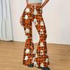 Women's Halloween Print Yoga Pants - Flared Leggings, Casual Stretchy Bell Bottom Pants for Women, for Yoga, Daily Wear and Party