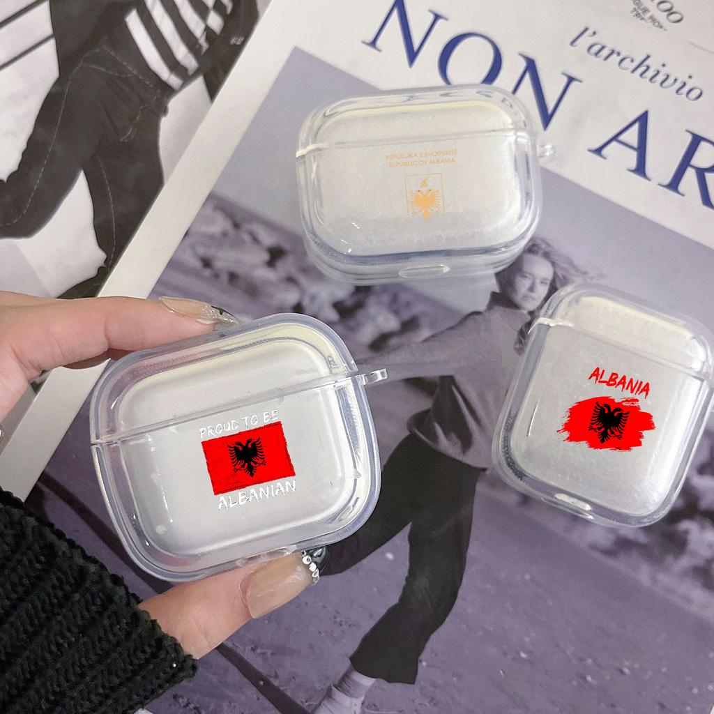 Soft Case for Apple Airpods 2 1 Earphone Cases With Hook Albania Albanians Flag For Airpod Pro 3 Pro2 Clear Protective Covers