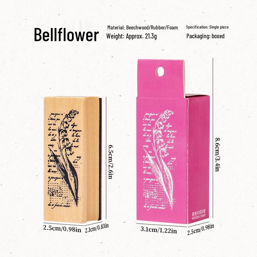 Exquisite Wooden Plant & Flower Stamps for Creative Journals – 8 Styles