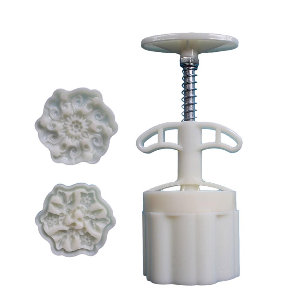 3D Flower Pattern Moon Cake Molds MidAutumn Festival Moon Cake Maker Cookie Stamp Hand Pressure Moon Cake Baking Tool