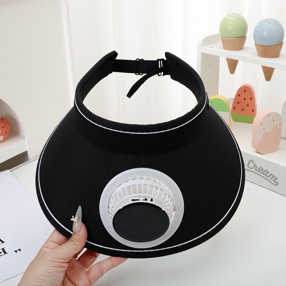 Adjustable Sun Visor Hat Solar Powered Fan Beach Sunshade Hat Portable Outdoor Visor Hat For Women