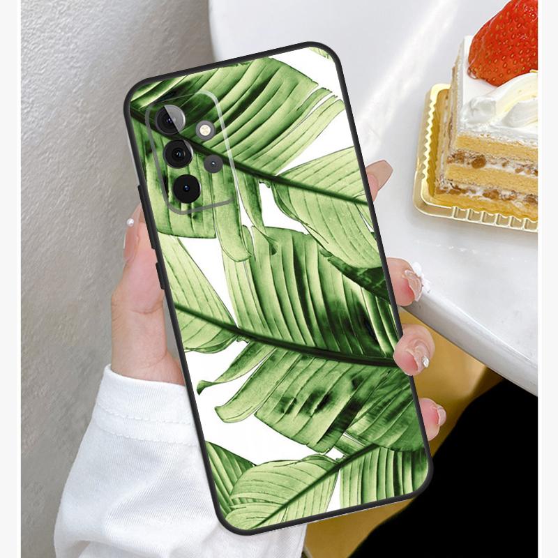Banana Leaves Case For Samsung Galaxy A15 A25 A35 A55 A51 A71 A12 A32 A52 A13 A33 A53 A14 A34 A54 Cover