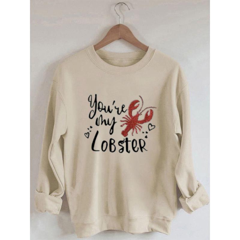 Rheaclots Women's "You're My Lobster" Embroidered Cotton Tee