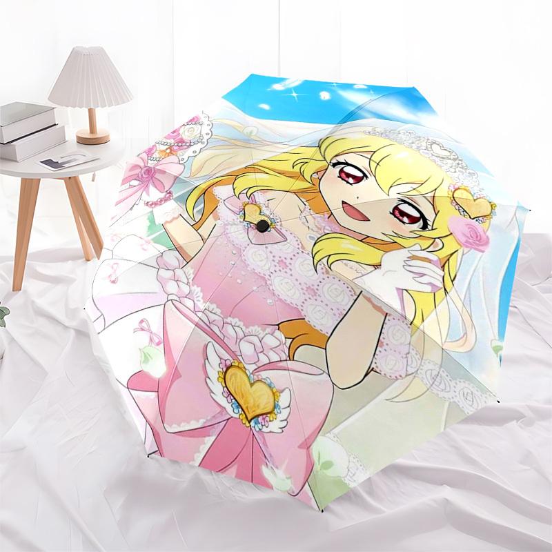 

1pc Love Live! Luka Meikou Outdoor Umbrella - Automatic Opening & Closing, Portable 3-Fold Design with 8-Rib Iron Frame - Perfect Gift for Fans, Trave
