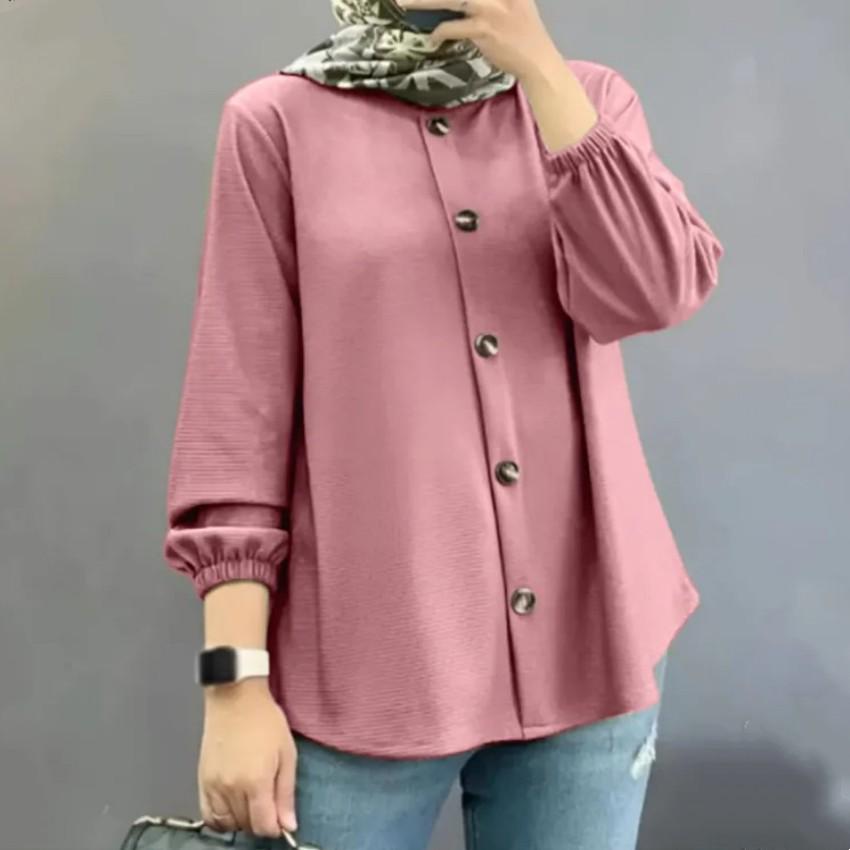 

2023 Women s Elastic Cuff Blouse - Muslim Apparel 3XL рожевий