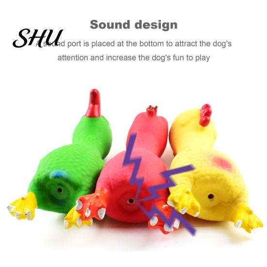 Pet Toy Chicken Shape Latex Dog with Sound Boredom Relief Teeth Cleaning for Throwing Molar Bite-Resistant Funny Squeaky Chew Cute