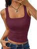 European & American 2026 Women's Square Neck Sleeveless Fitted Tank Top