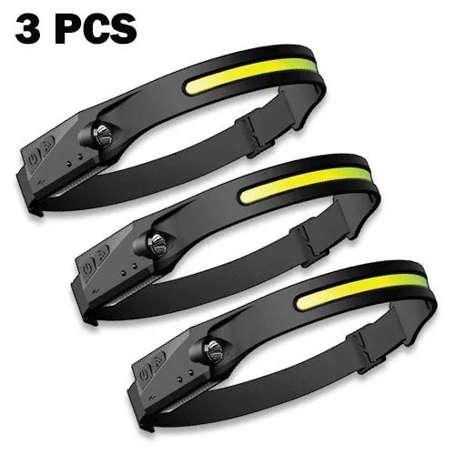 Powerful LED Induction Headlamp XPE+COB Head Flashlight USB Rechargeable Camping Fishing Search Light Waterproof Headlight