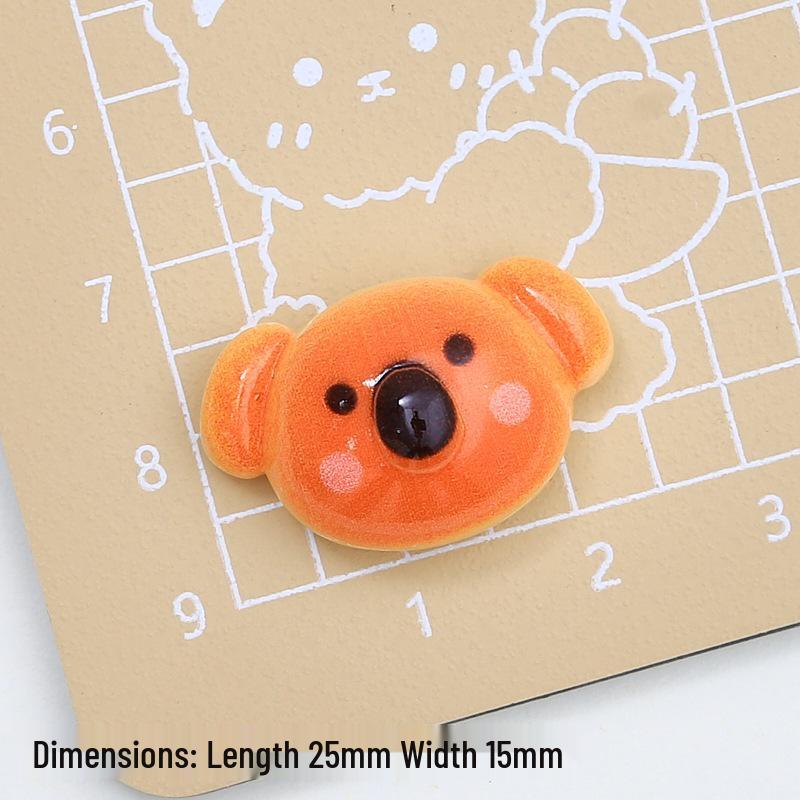 Creative Cartoon Elephant Bread Resin Accessories for DIY Ornaments, Hair Clips, and Shoe Decorations