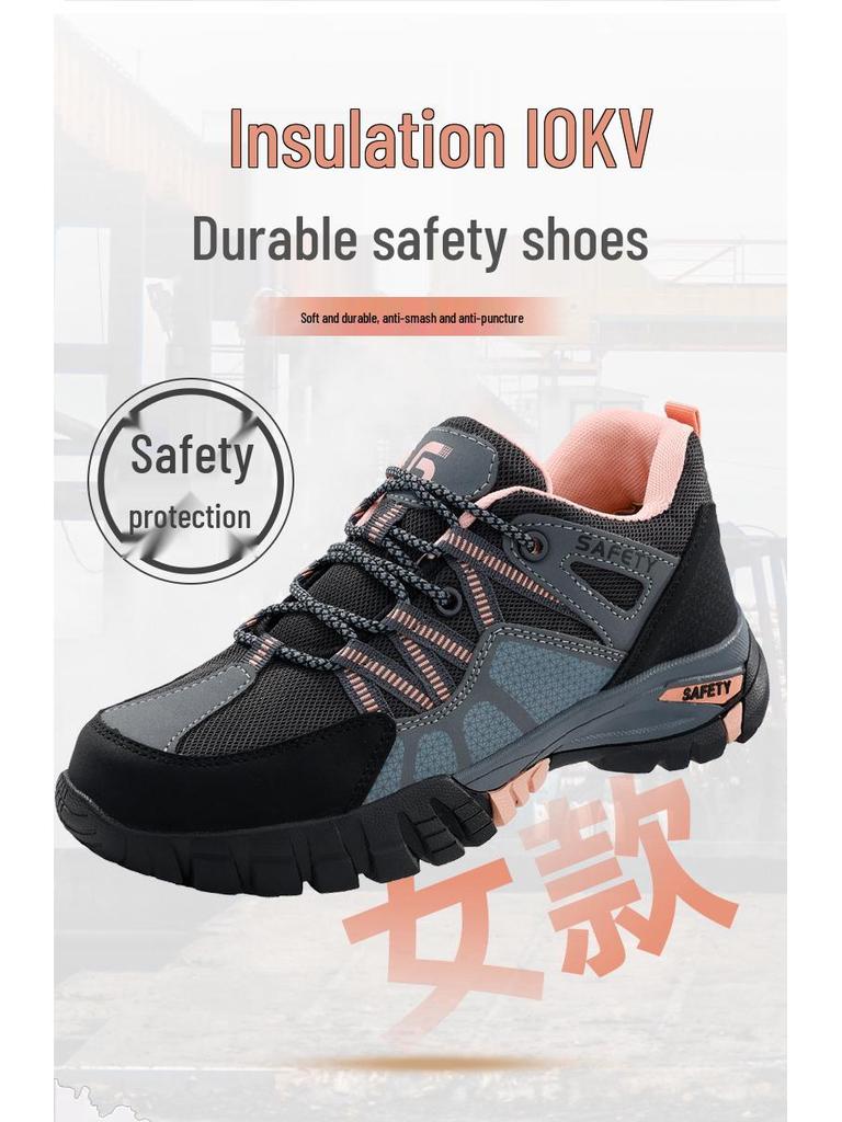 2025 Damen Atmungsaktive Isolierte Geruchshemmende Elektriker Schuhe mit Zehenschutzkappe aus Kunststoff, Anti-Quetsch- und Durchtrittsschutz