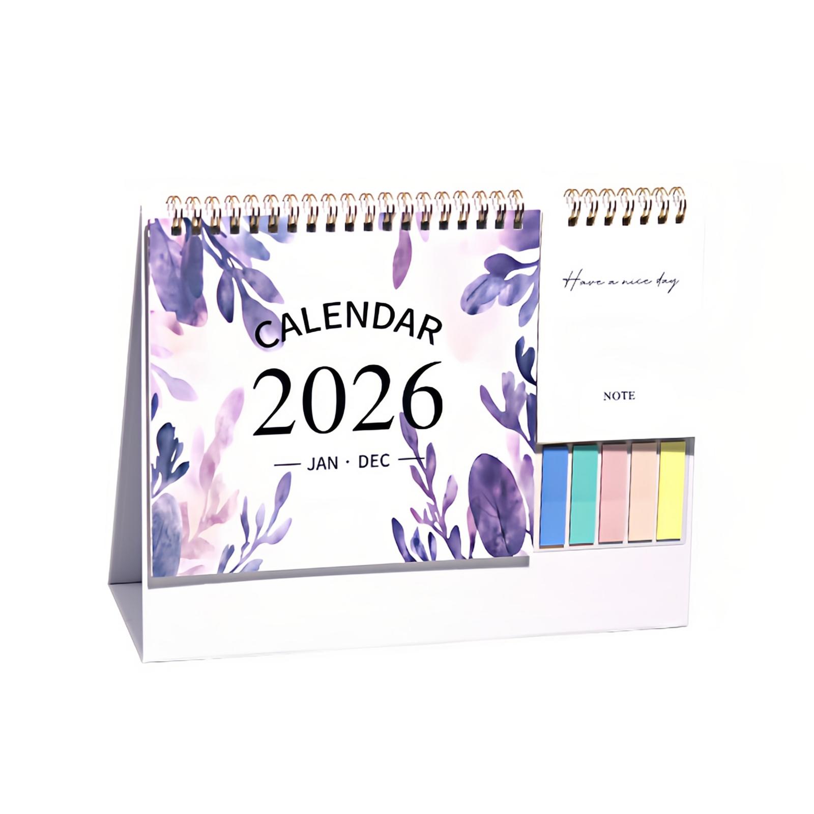

2026 Desktop Calendar, A Beautifully Designed Desktop Calendar With Sticky Notes; A Compact Decorative Calendar Suitable For Home Desktops. One Size